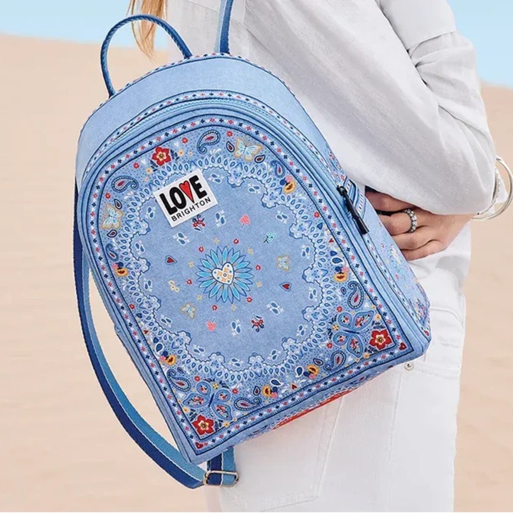 Brighton LOVE Light Blue Paisley Backpack